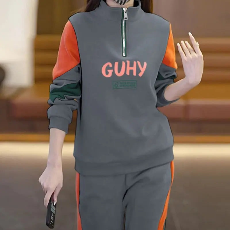 🔥Hot Sale $39.99🔥[Women’s Gift] Women's 2 Piece Long Sleeve Sweatsuits Sets - Half Zip Sweatshirts & Sweatpants(42%OFF) spiyle