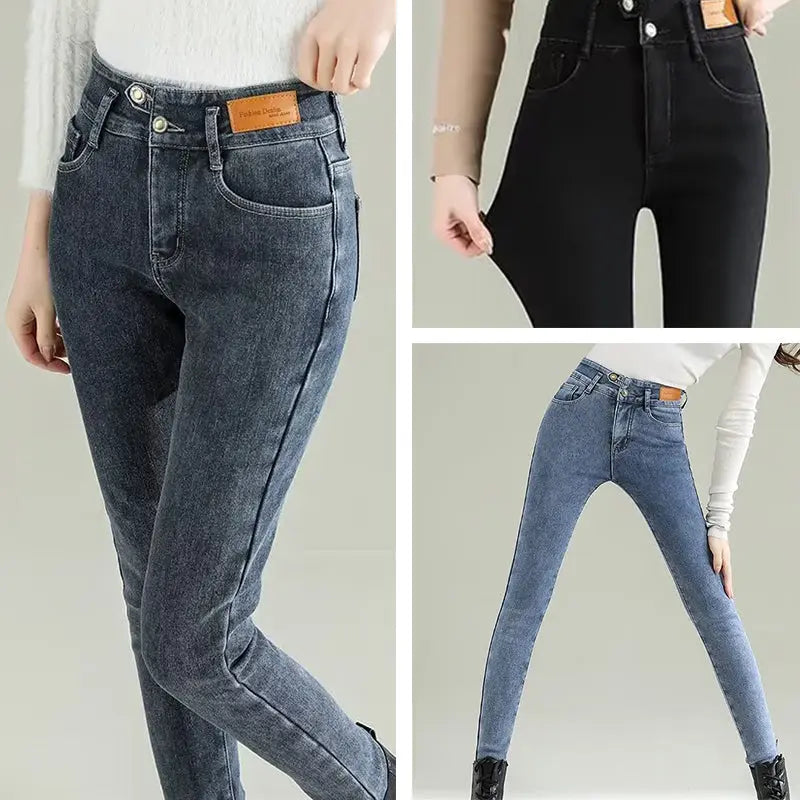 🔥Hot Sale $34.99🔥[warm gift] Winter Women's Plush lined Slim Jeans(42%OFF) spiyle