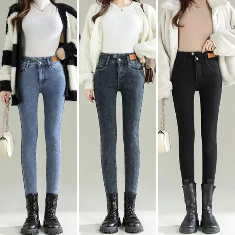 🔥Hot Sale $34.99🔥[warm gift] Winter Women's Plush lined Slim Jeans(42%OFF) spiyle