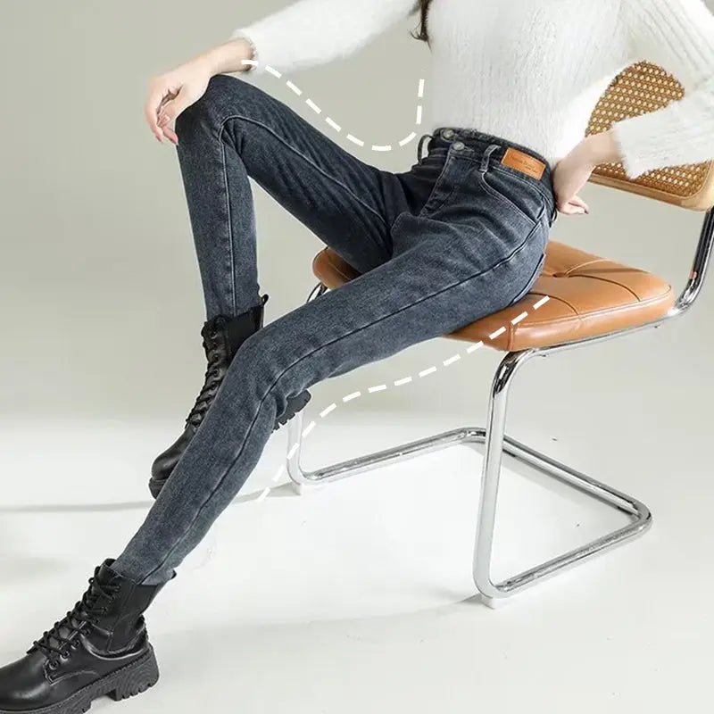 🔥Hot Sale $34.99🔥[warm gift] Winter Women's Plush lined Slim Jeans(42%OFF) spiyle