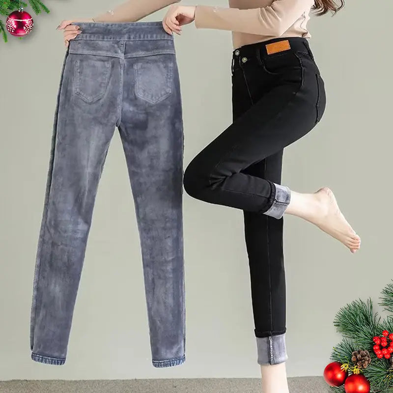 🔥Hot Sale $34.99🔥[warm gift] Winter Women's Plush lined Slim Jeans(42%OFF) spiyle