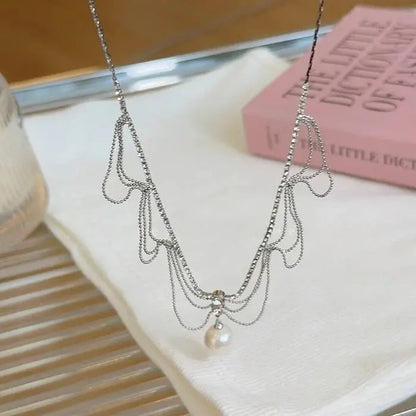🎅Great Christmas Gift🎁 French lace design pearl necklace spiyle