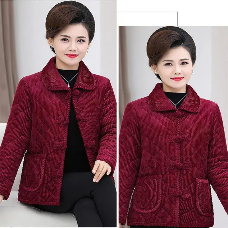 🔥HOT SALE 33.99🔥Mom's Gift - Winter Solid Color Warm Middle-Aged Women's Jacket(40%OFF) spiyle