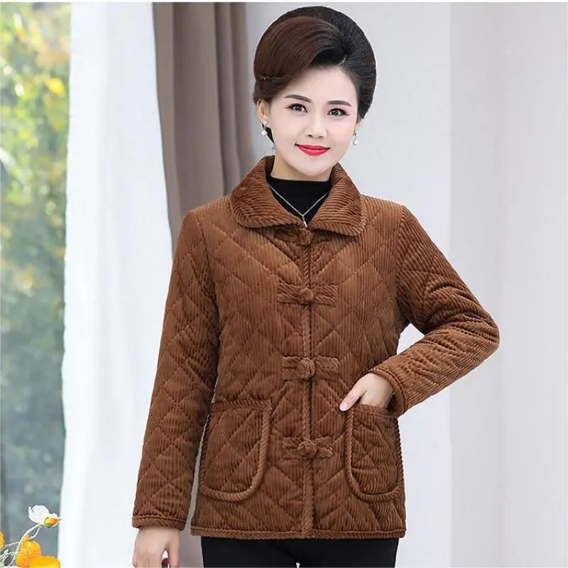 🔥HOT SALE 33.99🔥Mom's Gift - Winter Solid Color Warm Middle-Aged Women's Jacket(40%OFF) spiyle