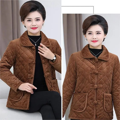 🔥HOT SALE 33.99🔥Mom's Gift - Winter Solid Color Warm Middle-Aged Women's Jacket(40%OFF) spiyle