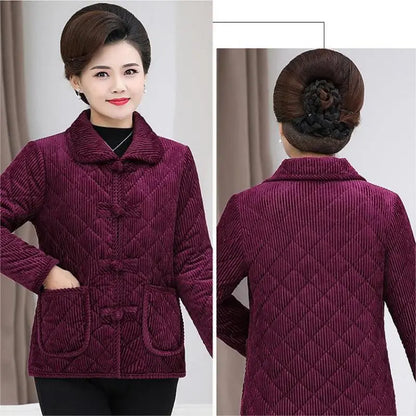 🔥HOT SALE 33.99🔥Mom's Gift - Winter Solid Color Warm Middle-Aged Women's Jacket(40%OFF) spiyle