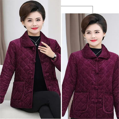 🔥HOT SALE 33.99🔥Mom's Gift - Winter Solid Color Warm Middle-Aged Women's Jacket(40%OFF) spiyle
