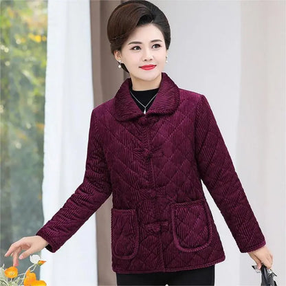 🔥HOT SALE 33.99🔥Mom's Gift - Winter Solid Color Warm Middle-Aged Women's Jacket(40%OFF) spiyle