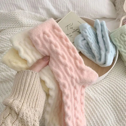 Soft Waxy Macaron Color Thermal Socks for Women - Great Gift spiyle