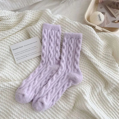 Soft Waxy Macaron Color Thermal Socks for Women - Great Gift spiyle