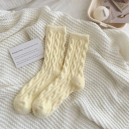 Soft Waxy Macaron Color Thermal Socks for Women - Great Gift spiyle