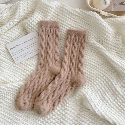 Soft Waxy Macaron Color Thermal Socks for Women - Great Gift spiyle