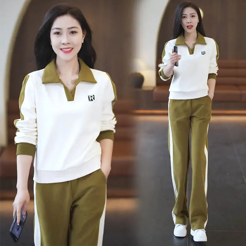 🔥HOT SALE 32.99🔥Best Gift for Her - Women's Fashion Casual Lapel Sports Sweatshirt Set(40%OFF) spiyle