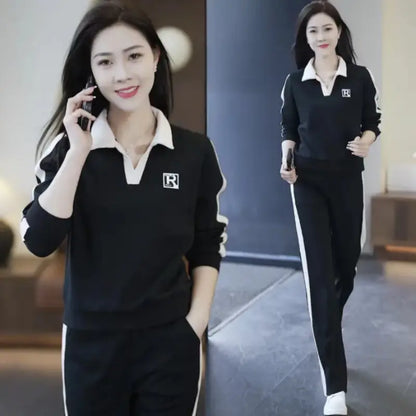 🔥HOT SALE 32.99🔥Best Gift for Her - Women's Fashion Casual Lapel Sports Sweatshirt Set(40%OFF) spiyle