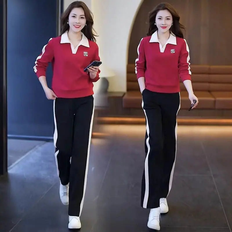 🔥HOT SALE 32.99🔥Best Gift for Her - Women's Fashion Casual Lapel Sports Sweatshirt Set(40%OFF) spiyle