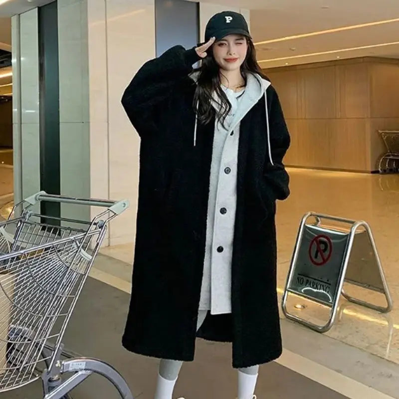 🔥✨HOT SALE🎅🎁[Best Gift For Her] 2-Layered Faux Lambswool Hooded Coat Jacket(42%OFF) spiyle