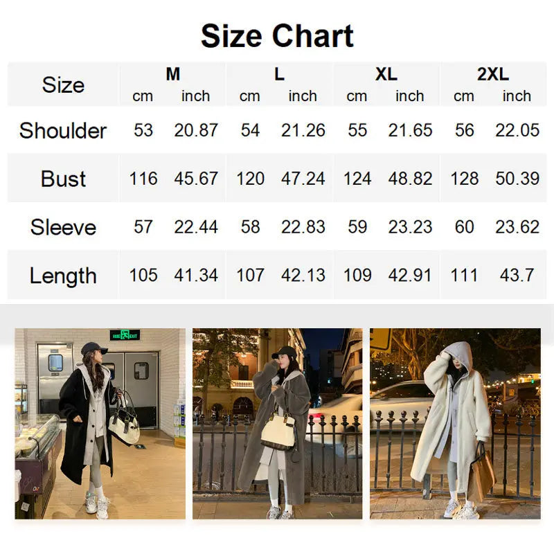 🔥✨HOT SALE🎅🎁[Best Gift For Her] 2-Layered Faux Lambswool Hooded Coat Jacket(42%OFF) spiyle