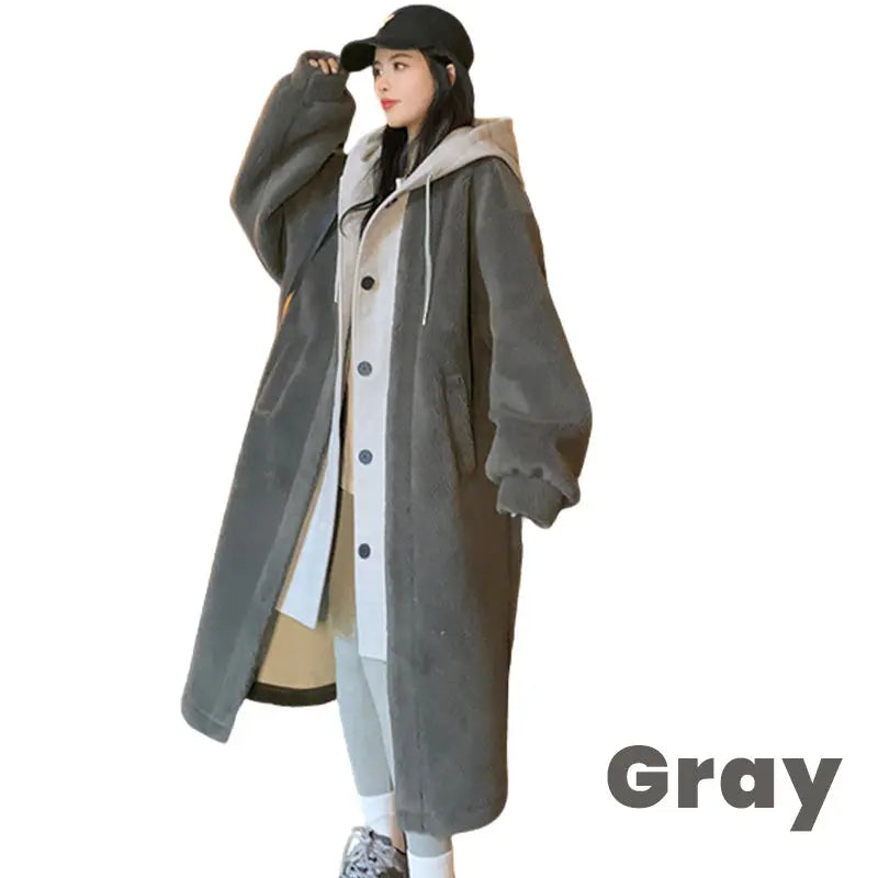 🔥✨HOT SALE🎅🎁[Best Gift For Her] 2-Layered Faux Lambswool Hooded Coat Jacket(42%OFF) spiyle