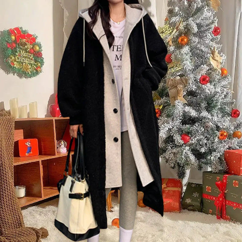 🔥✨HOT SALE🎅🎁[Best Gift For Her] 2-Layered Faux Lambswool Hooded Coat Jacket(42%OFF) spiyle