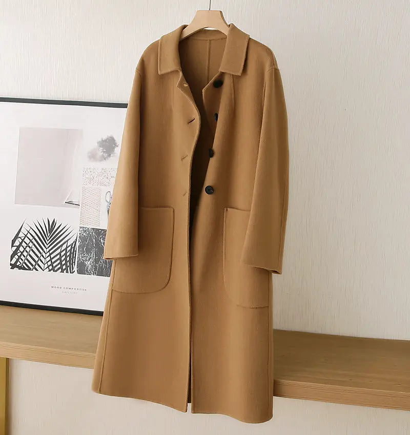 🔥HOT SALE 32.99🔥[Best Gift For Her] Women's Double-Faced Faux Wool Tweed Long Coat(45%OFF) spiyle