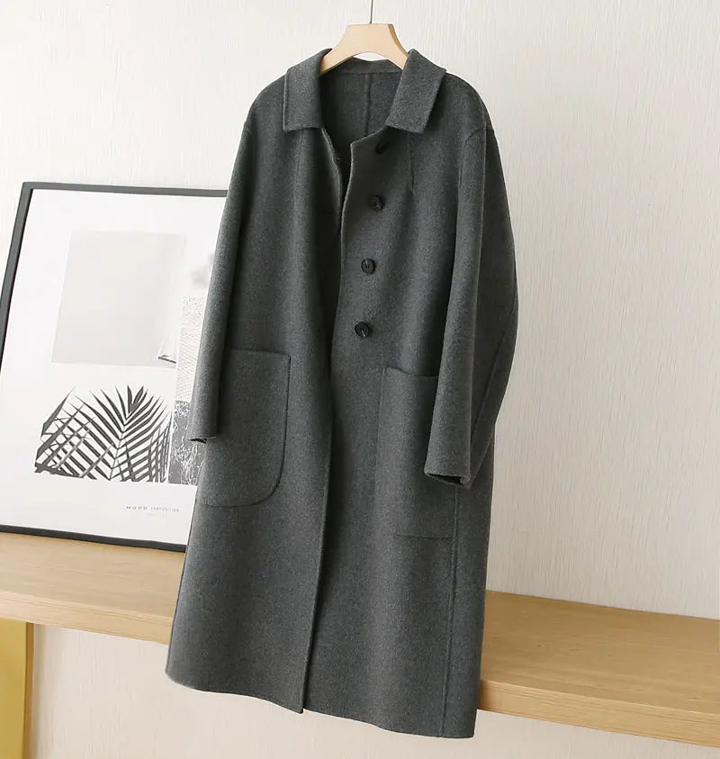 🔥HOT SALE 32.99🔥[Best Gift For Her] Women's Double-Faced Faux Wool Tweed Long Coat(45%OFF) spiyle