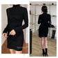 🔥Black Friday super sale 26.99🔥----Sexy Solid Color Turtleneck Mini Dress(46%OFF) spiyle