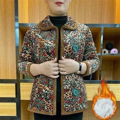 🎅✨Christmas Sale 50% OFF🔥🎁 Winter Gift! Women's Printed Padded Thermal Jacket Coat spiyle