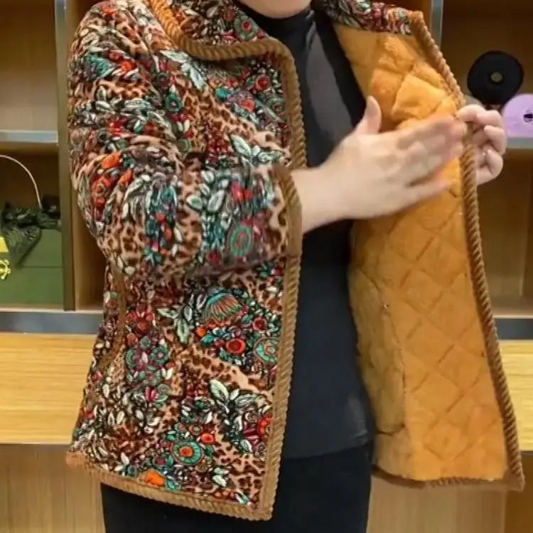 🎅✨Christmas Sale 50% OFF🔥🎁 Winter Gift! Women's Printed Padded Thermal Jacket Coat spiyle