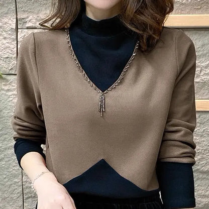 🔥HOT SALE 26.99🔥[Best Gift For Her] Women's Warm Half-High Neck Bottom Shirt(46%OFF) spiyle