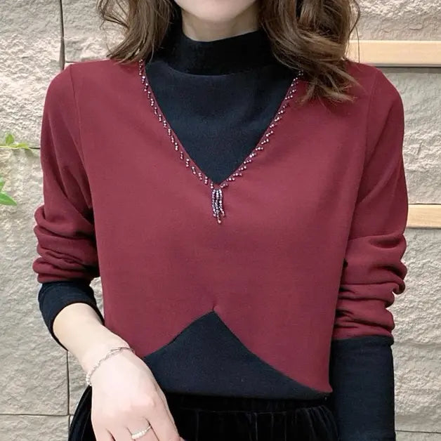 🔥HOT SALE 26.99🔥[Best Gift For Her] Women's Warm Half-High Neck Bottom Shirt(46%OFF) spiyle