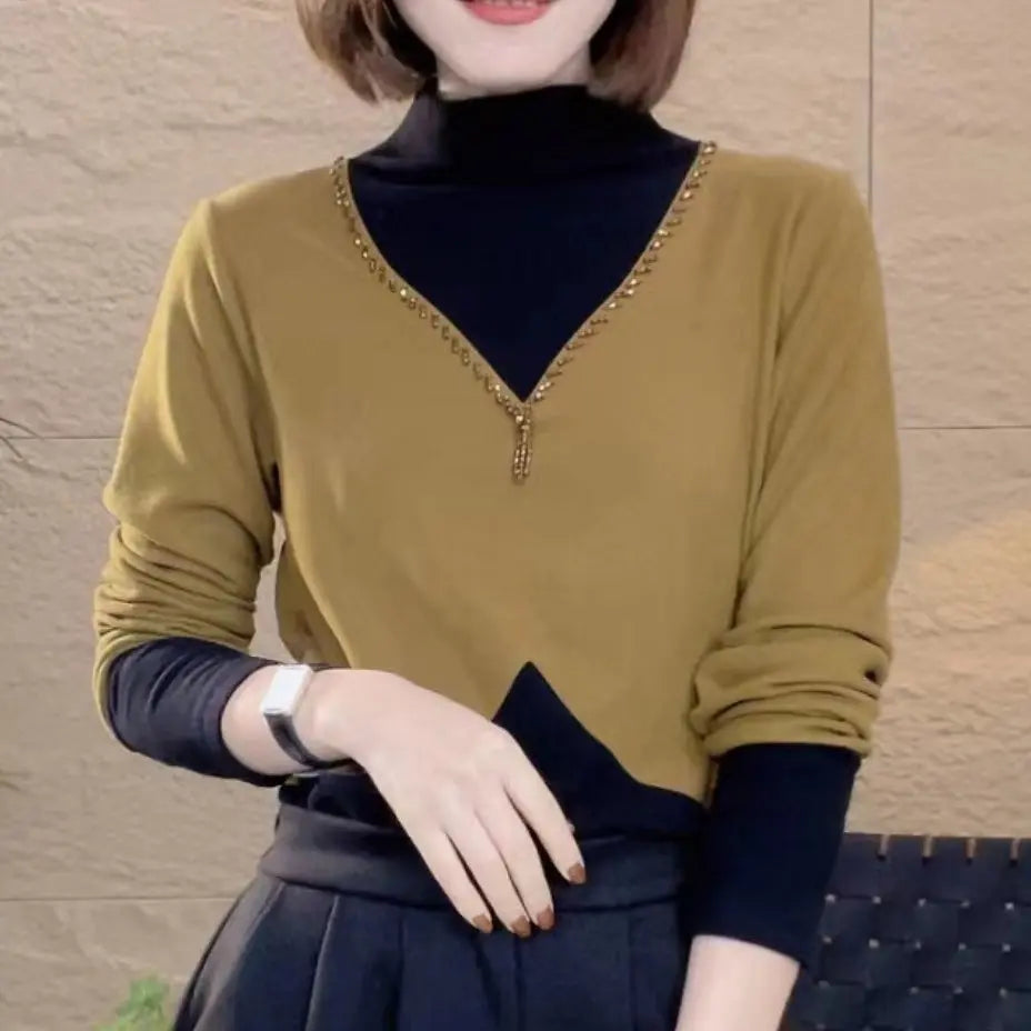 🔥HOT SALE 26.99🔥[Best Gift For Her] Women's Warm Half-High Neck Bottom Shirt(46%OFF) spiyle