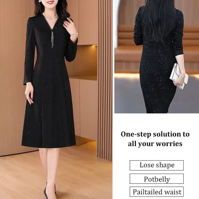 🔥Christmas Promotion 50% OFF🔥Glitter Slim Fit Half Zipper Dress(50%OFF) spiyle