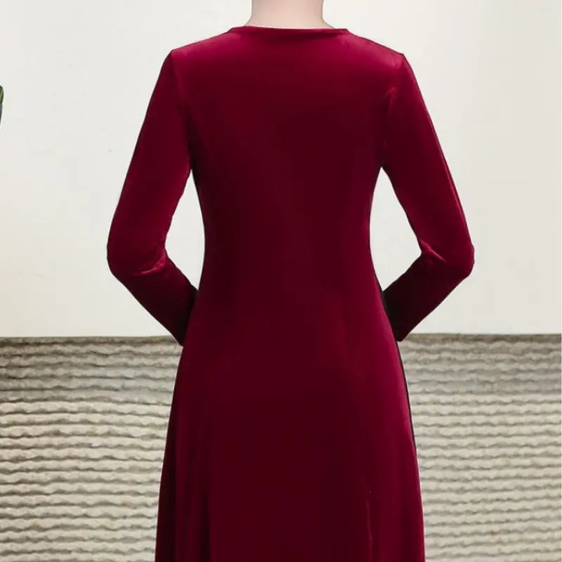 🔥🎄Christmas Sale 50% OFF🎅🔥[Gift For Her] Women's Long Sleeved Faux Velvet Dress spiyle