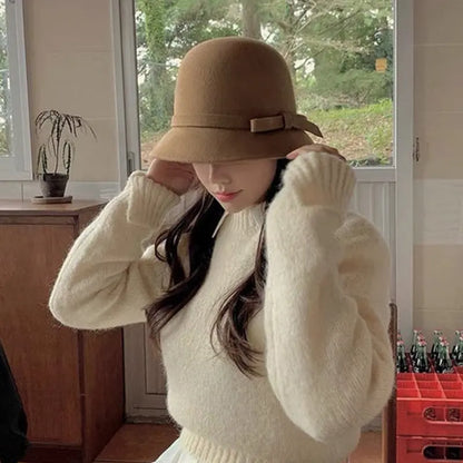[best gift]Women’s Elegant Vintage tweed Cloche Hat spiyle
