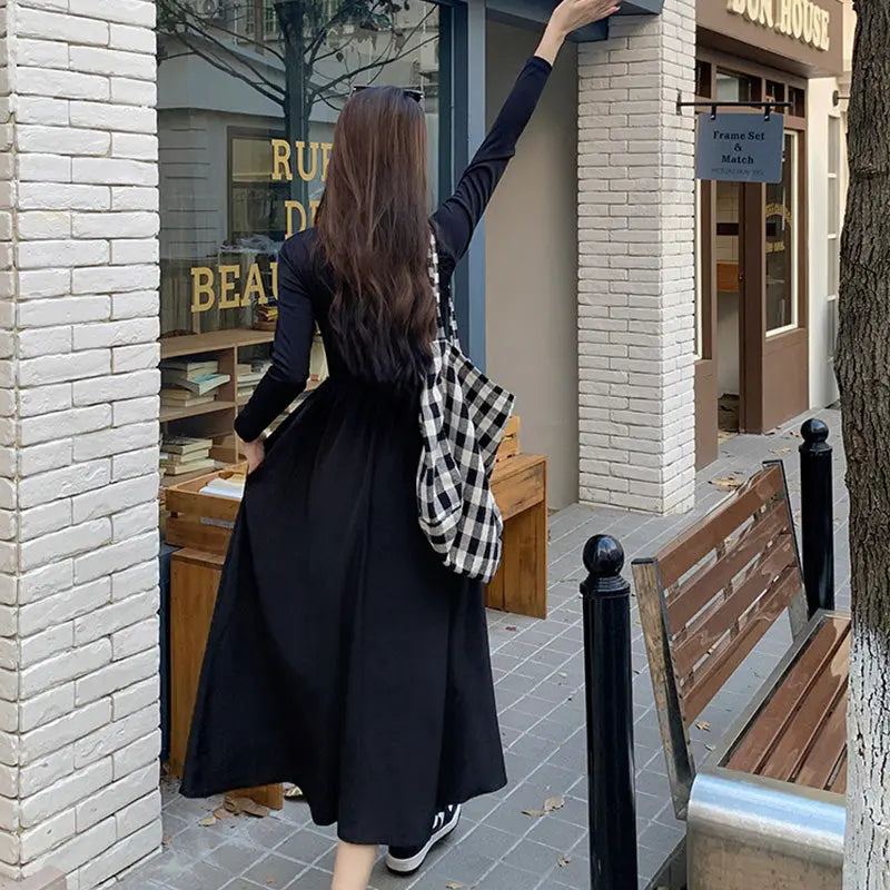 🎉New product launch💐– Women's Black Long Sleeve Dress (50%OFF) spiyle