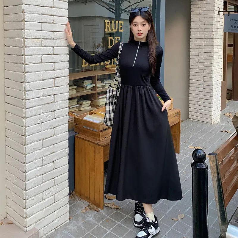 🎉New product launch💐– Women's Black Long Sleeve Dress (50%OFF) spiyle