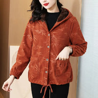 🔥✨HOT SALE🔥🎁 [Best Gift for Mom] Fashionable Botanical Print Soft Warm Hooded Coat(45%OFF) spiyle