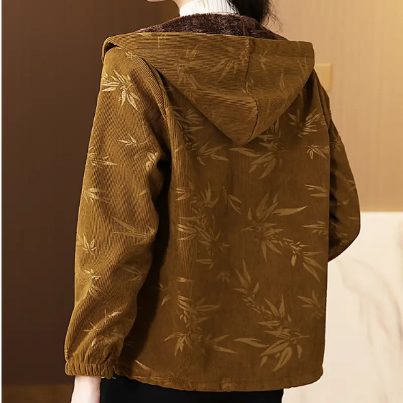 🔥✨HOT SALE🔥🎁 [Best Gift for Mom] Fashionable Botanical Print Soft Warm Hooded Coat(45%OFF) spiyle