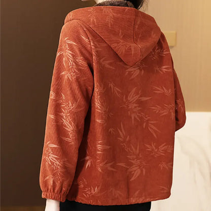 🔥✨HOT SALE🔥🎁 [Best Gift for Mom] Fashionable Botanical Print Soft Warm Hooded Coat(45%OFF) spiyle