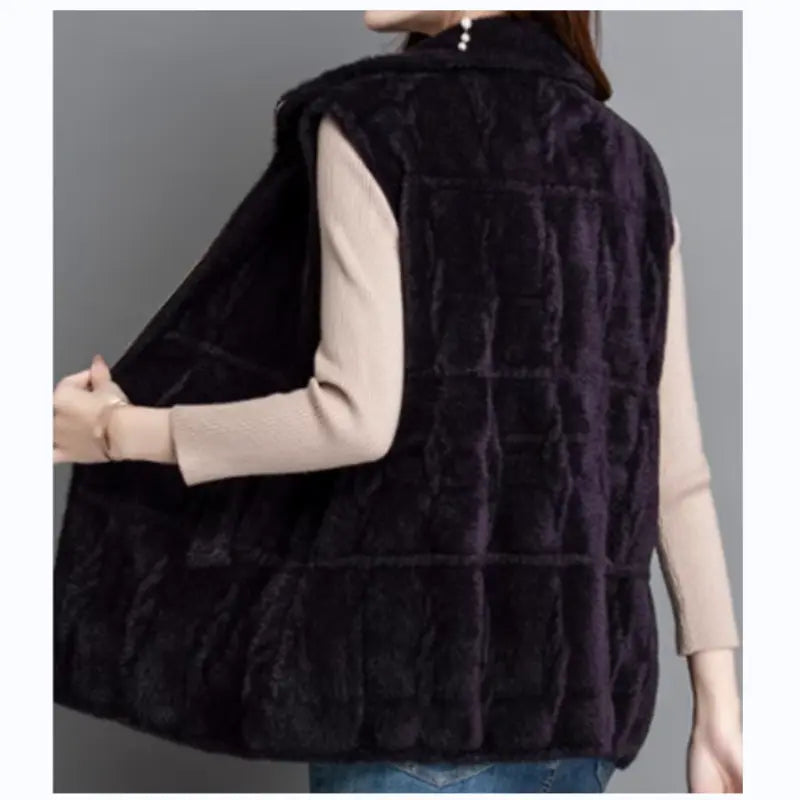 🔥✨[Best Gift for Her] Women's Loose Warm Plush Zipper Sleeveless Vest(49%OFF) spiyle