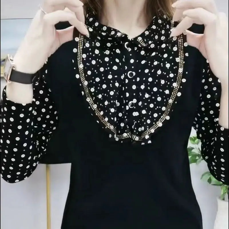 🔥HOT SALE🔥[best gift] Women’s Plush-lined Bottom Shirt with Floral Print(50%OFF) spiyle