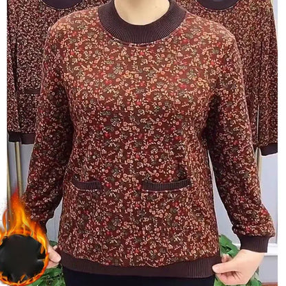 🔥HOT SALE🔥 Nice Gift! Women’s Warm Plush Round Neck Pullover Bottom Shirt(46%OFF) spiyle