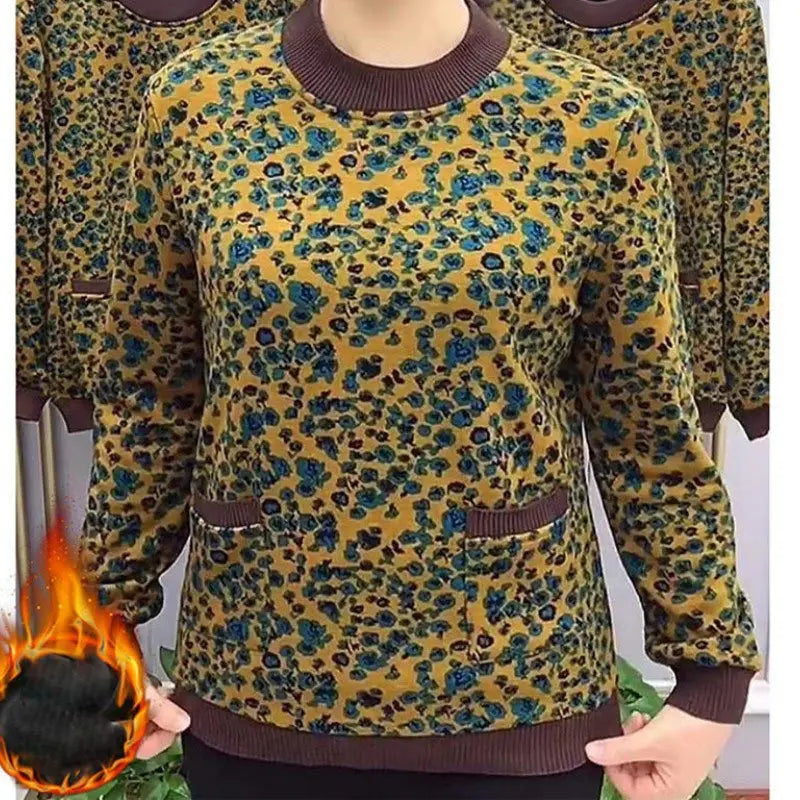 🔥HOT SALE🔥 Nice Gift! Women’s Warm Plush Round Neck Pullover Bottom Shirt(46%OFF) spiyle