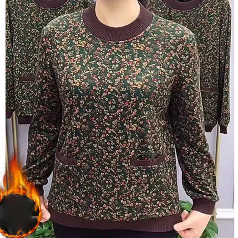 🔥HOT SALE🔥 Nice Gift! Women’s Warm Plush Round Neck Pullover Bottom Shirt(46%OFF) spiyle