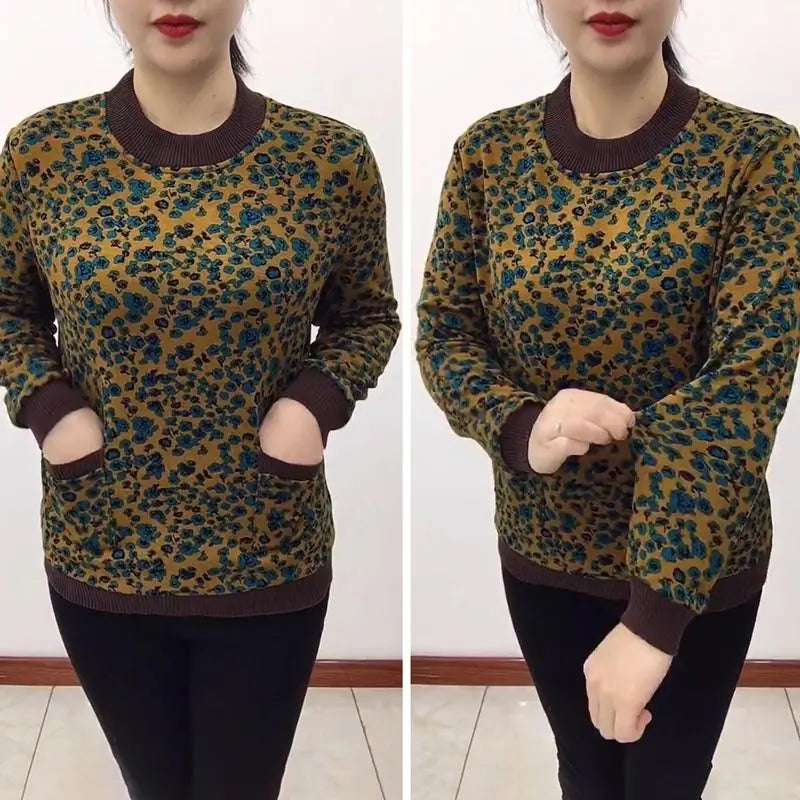 🔥HOT SALE🔥 Nice Gift! Women’s Warm Plush Round Neck Pullover Bottom Shirt(46%OFF) spiyle