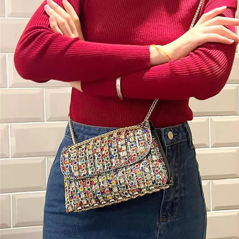 🎅🎄Christmas Early Sale 45% OFF🎄Women's Luxury Colorful Rhinestone Bag spiyle