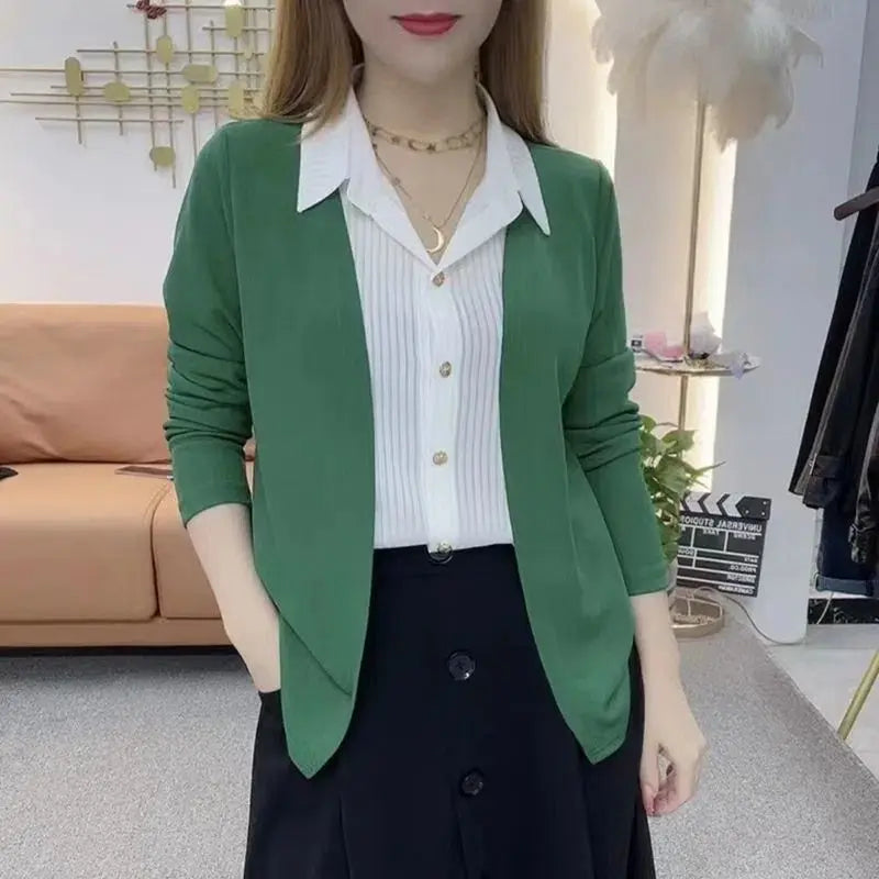 🎉New Product Launch💐– Women's Faux Knit Two Piece Knit Shirt（46% OFF） spiyle