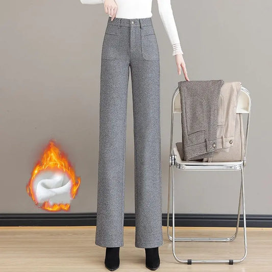 🔥✨[Gift For Her] Women's High Waisted Thermal Straight Leg Pants spiyle