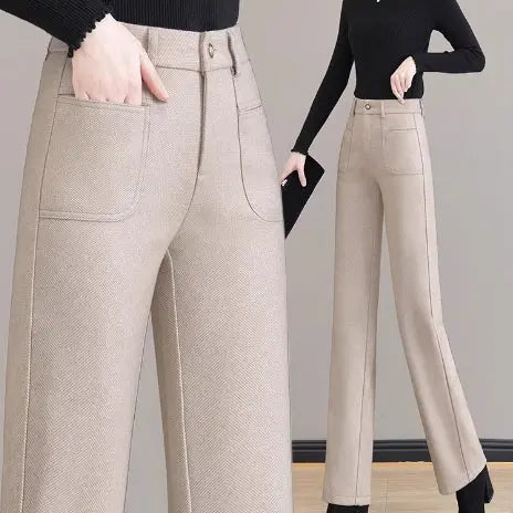 🔥✨[Gift For Her] Women's High Waisted Thermal Straight Leg Pants spiyle