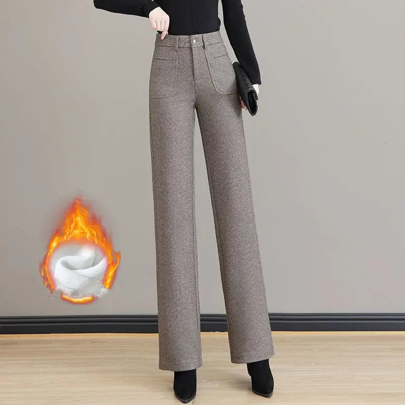 🔥✨[Gift For Her] Women's High Waisted Thermal Straight Leg Pants spiyle